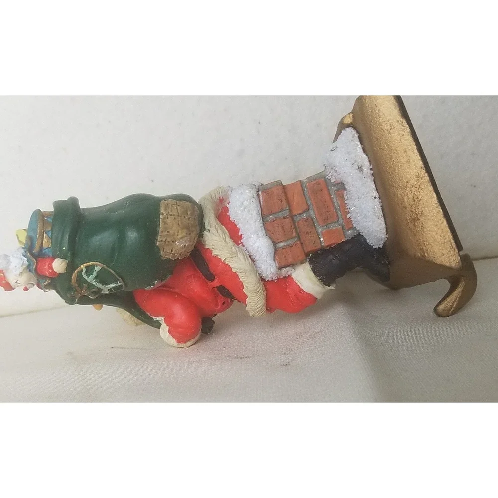 Vntg Santa Claus‎ Christmas Stocking Holder Chimney Gift Bag cast iron Sears